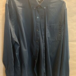 Dockers Men's Navy Striped Button Down Shirt